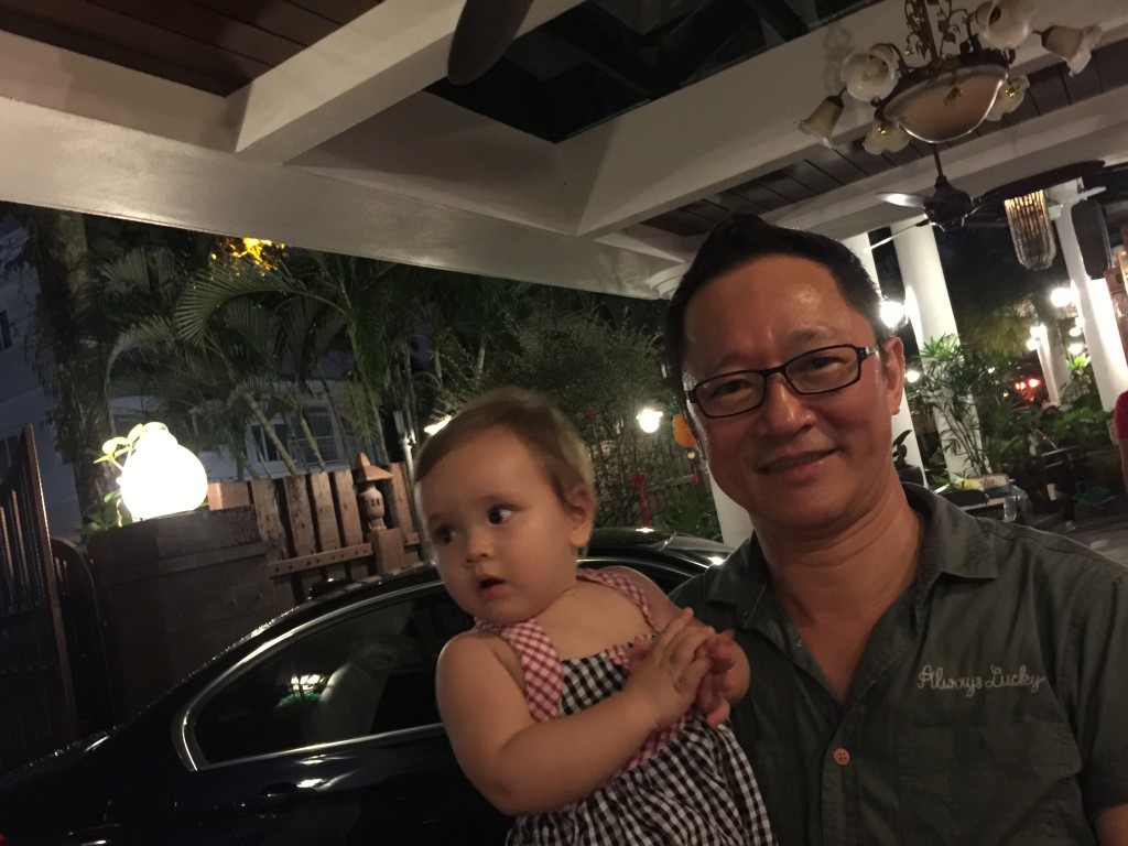 with uncle lee at his house