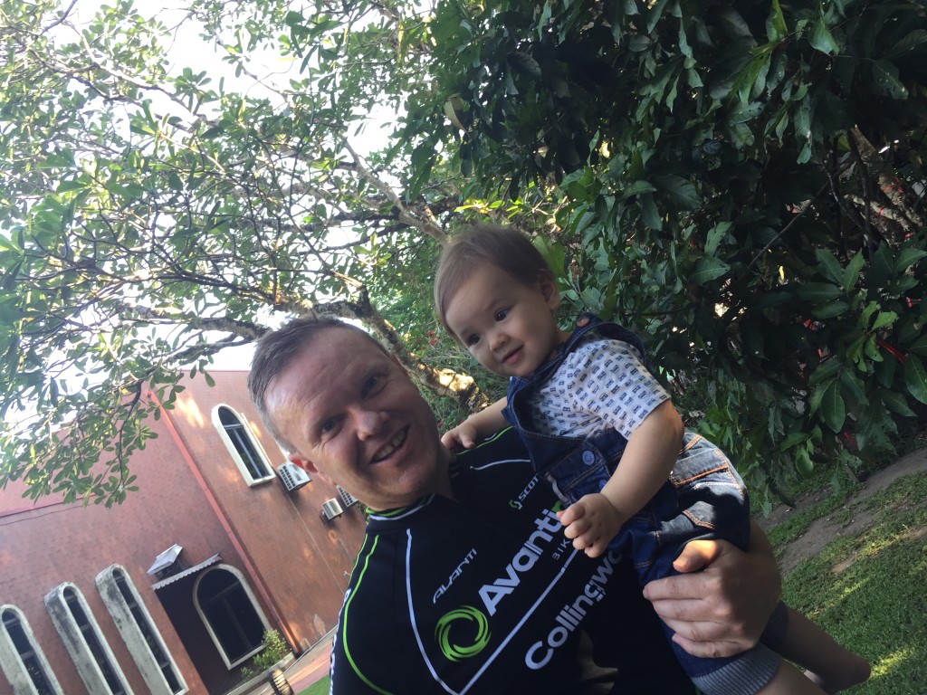 Morning riding with daddy